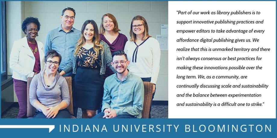 Photo of seven library staff members at Indiana University Bloomington