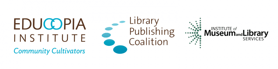 Educopia Institure, Library Publishing Coalition, US IMLS logo