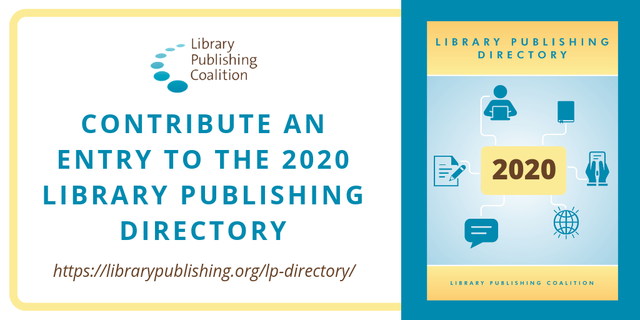 Contribute an entry to the Library Publishing Directory